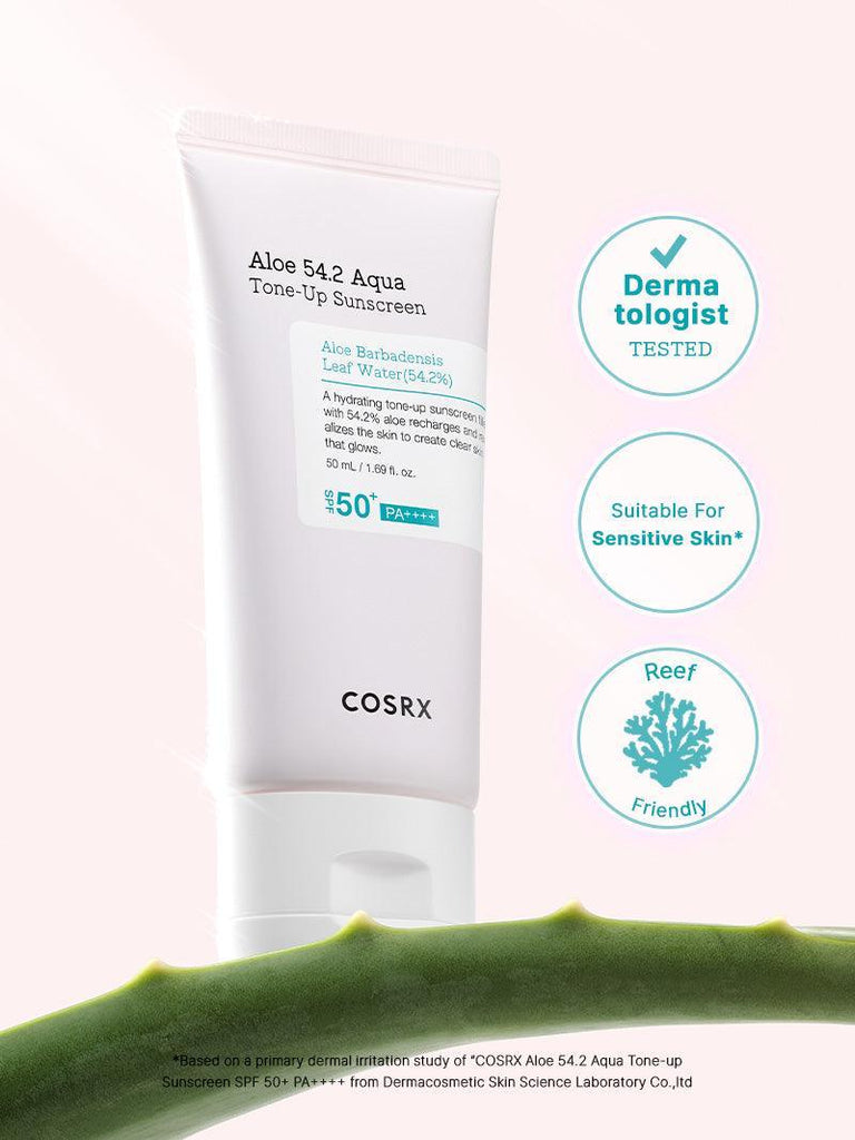 Aloe 54.2 Aqua Tone-up Sunscreen SPF 50+ PA++++ - COSRX Official