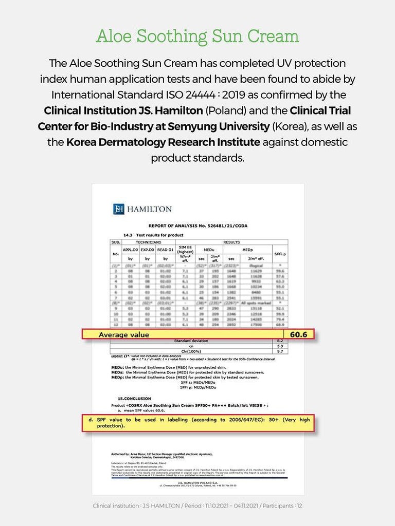 Aloe Soothing Sun Cream SPF50+/ PA+++ - COSRX Official